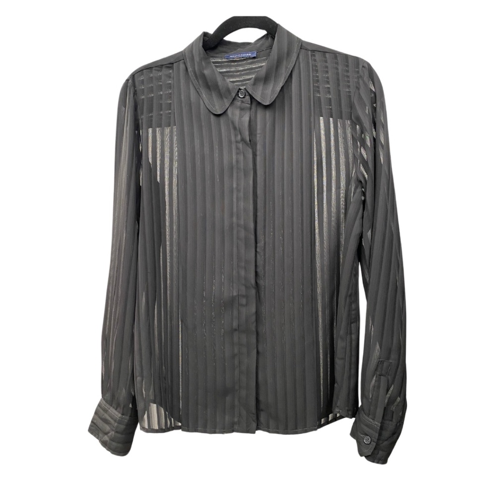 Tommy Hilfiger sheer black lines buttoned shirt